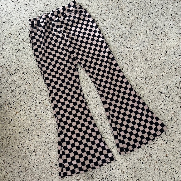 Pants - Checkered flare leggings size large